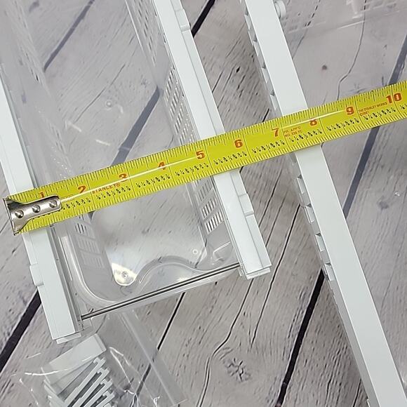 QVC Refrigerator Drawers with Rail, white and clear plastic NIB - Picture 3 of 7